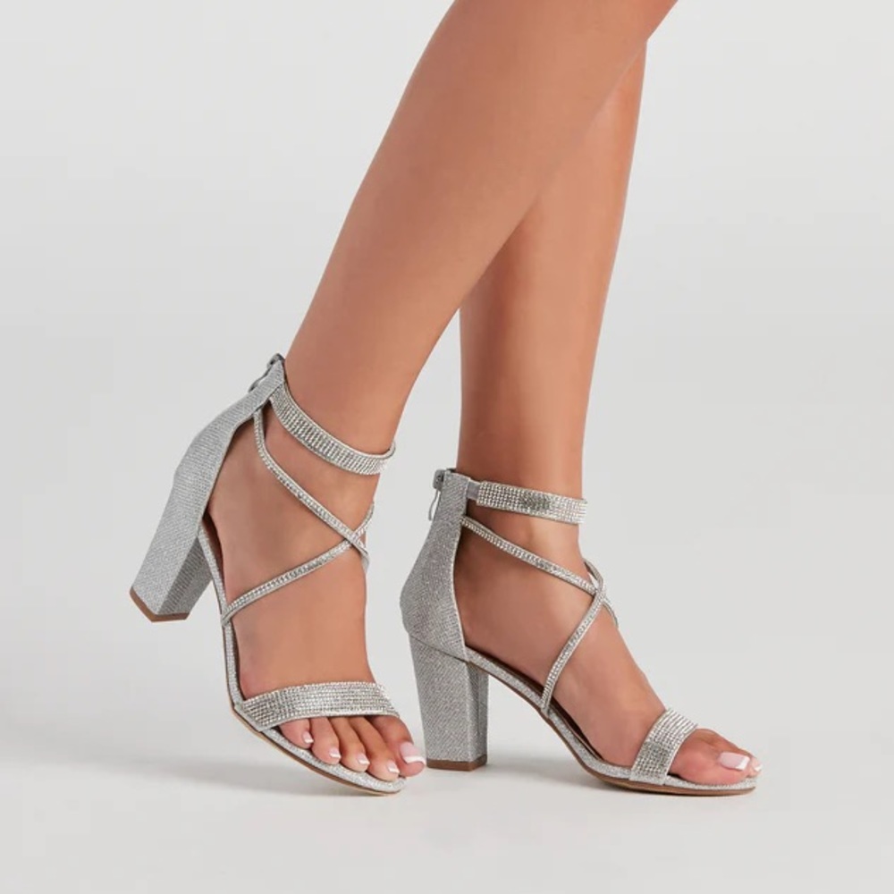 Silver Sparkle Heels